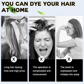 IIIMEIDU Dark Coffee Hair Dye Shampoo 3 in 1 application process