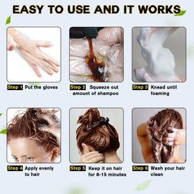 IIIMEIDU Dark Coffee Hair Dye Shampoo 3 in 1 back view