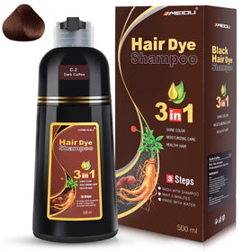 IIIMEIDU Dark Coffee Hair Dye Shampoo 3 in 1 front view