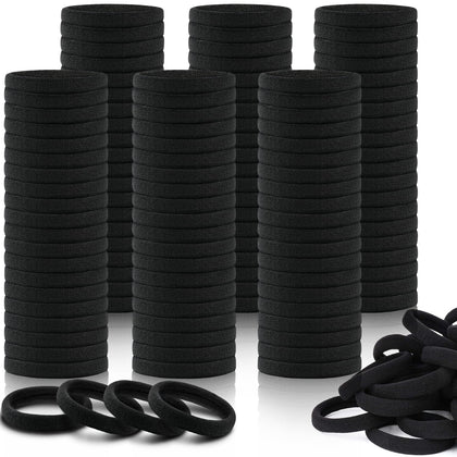 IKOCO 150PCS black cotton hair ties front view