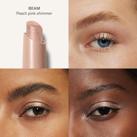 ILIA Eye Stylus Shadow Stick Beam Peach Pink Shimmer slanted tip close-up