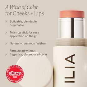 ILIA Multi-Stick Cheek + Lip Color application demonstration