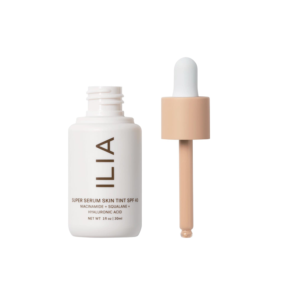 ILIA Super Serum Skin Tint SPF 40 Balos ST3 packaging