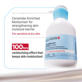 Illiyoon Ceramide Ato Lotion texture close-up on hand
