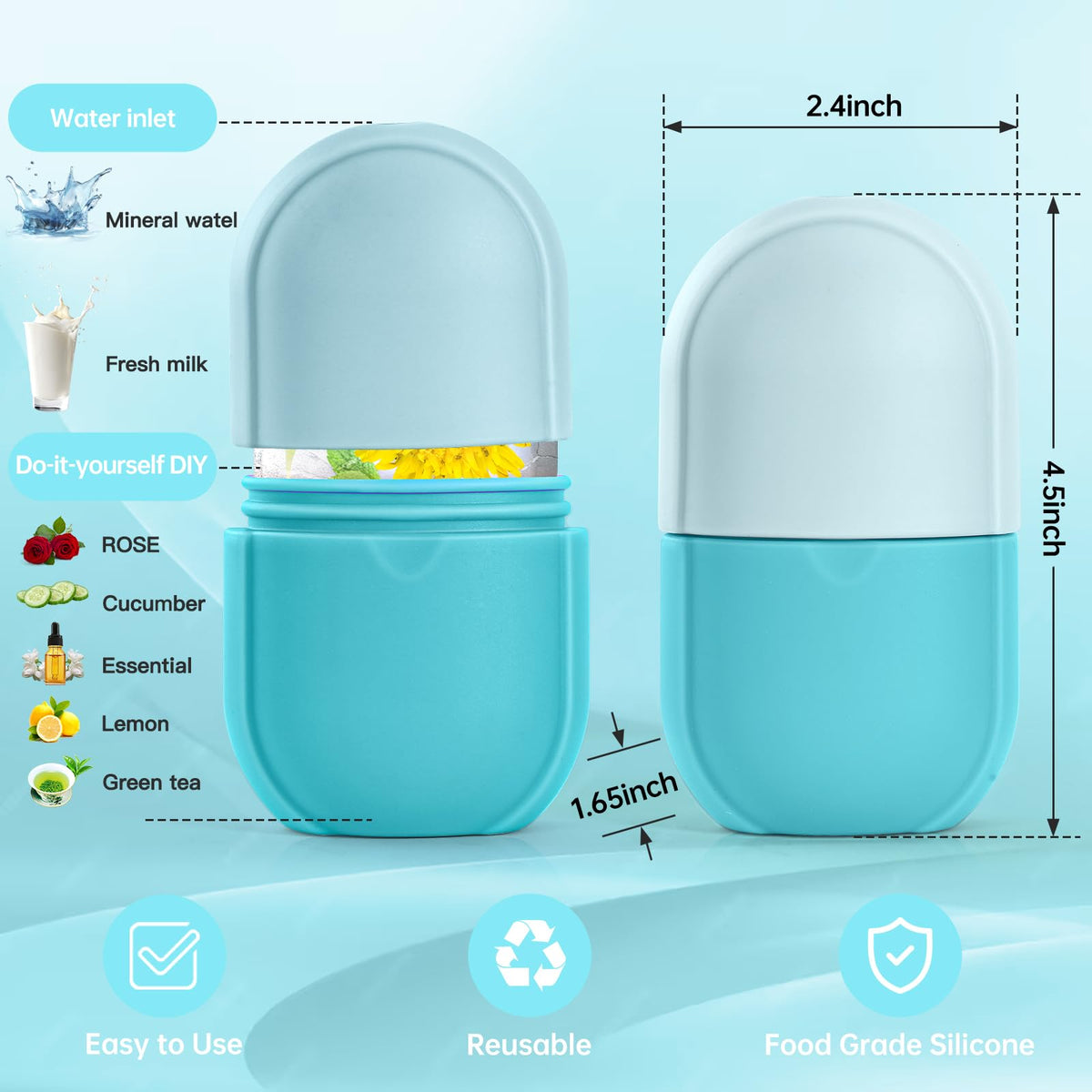 IMEASY Ice Roller on a skincare table with beauty products