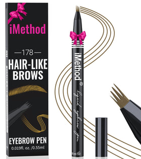 iMethod Eyebrow Pen Brown front view with fine tip