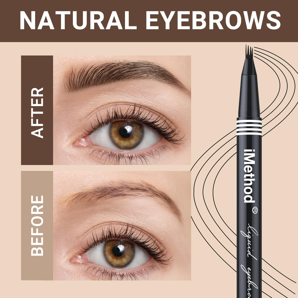 iMethod Eyebrow Pen Brown showing waterproof feature