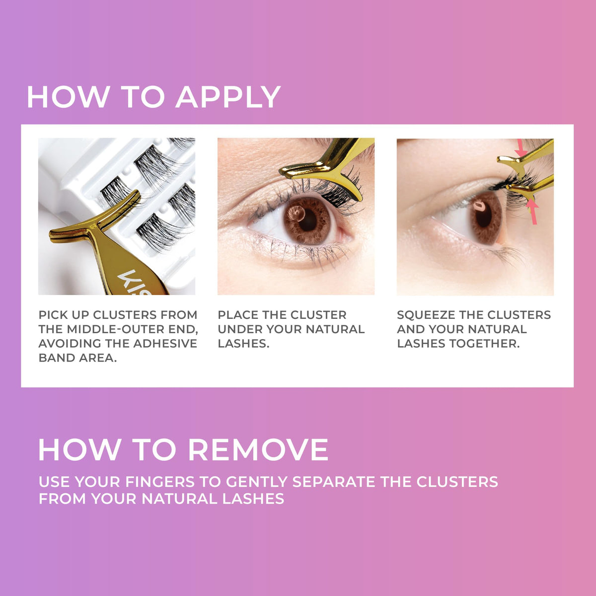 imPRESS False Eyelashes with application instructions