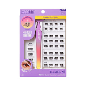 imPRESS Falsies Self Adhesive Eyelashes front view with packaging
