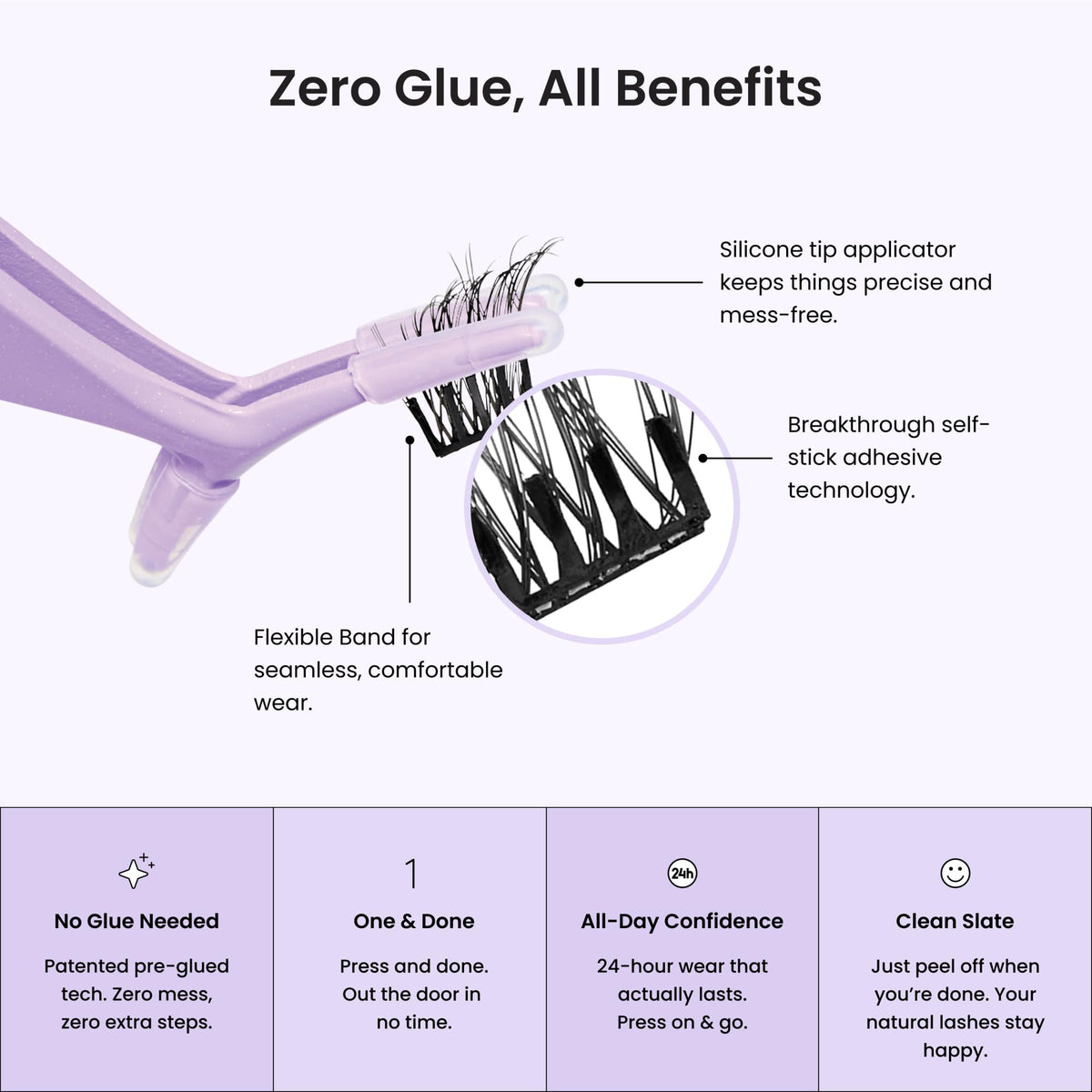 imPRESS Falsies Self Adhesive Eyelashes in application process
