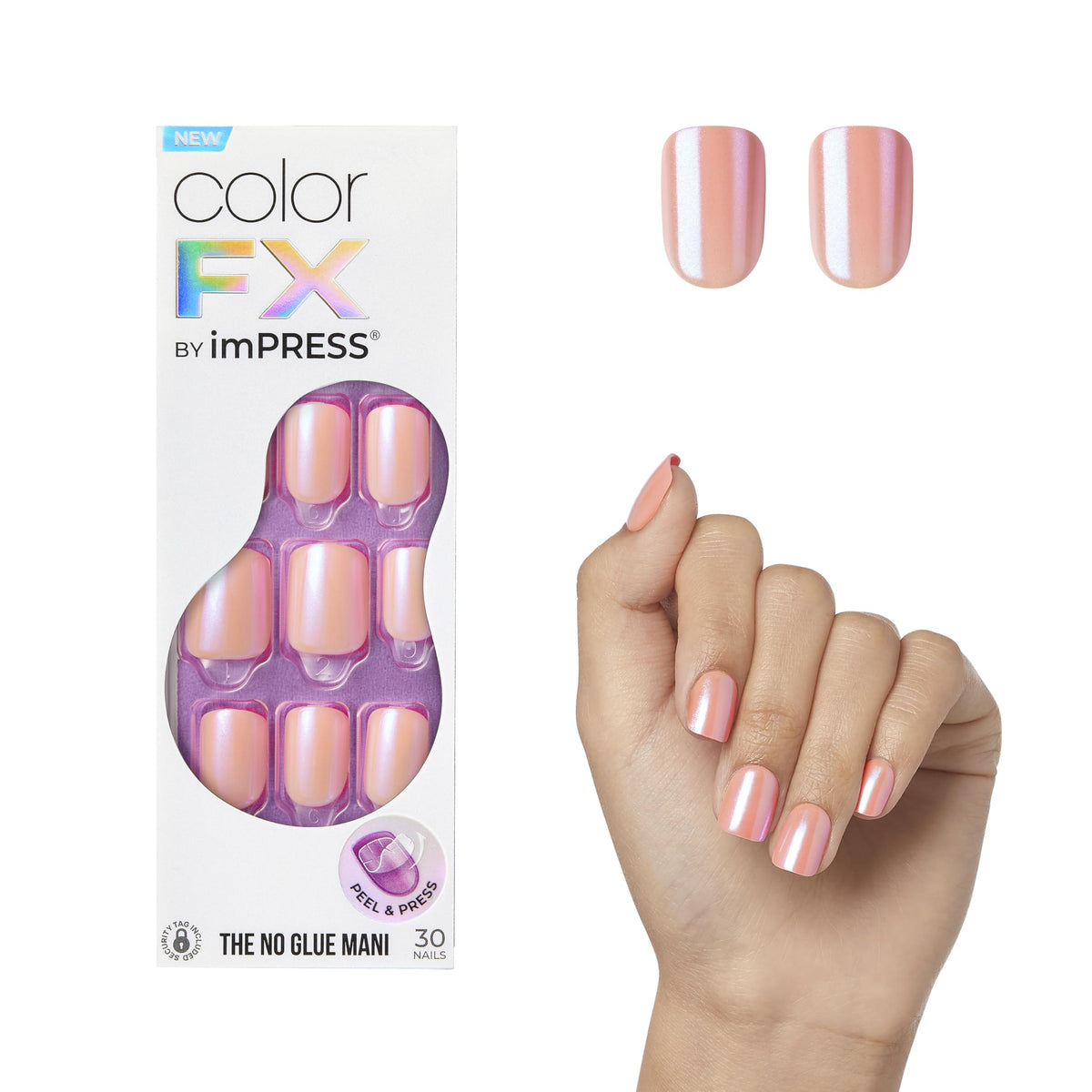 imPRESS No Glue Mani Press On Nails Satellite Pink front view