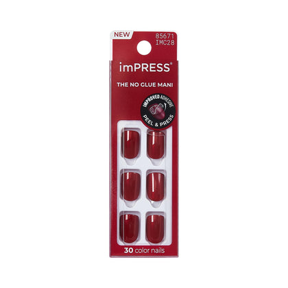 imPRESS No Glue Press On Nails Kit Red Velvet front view