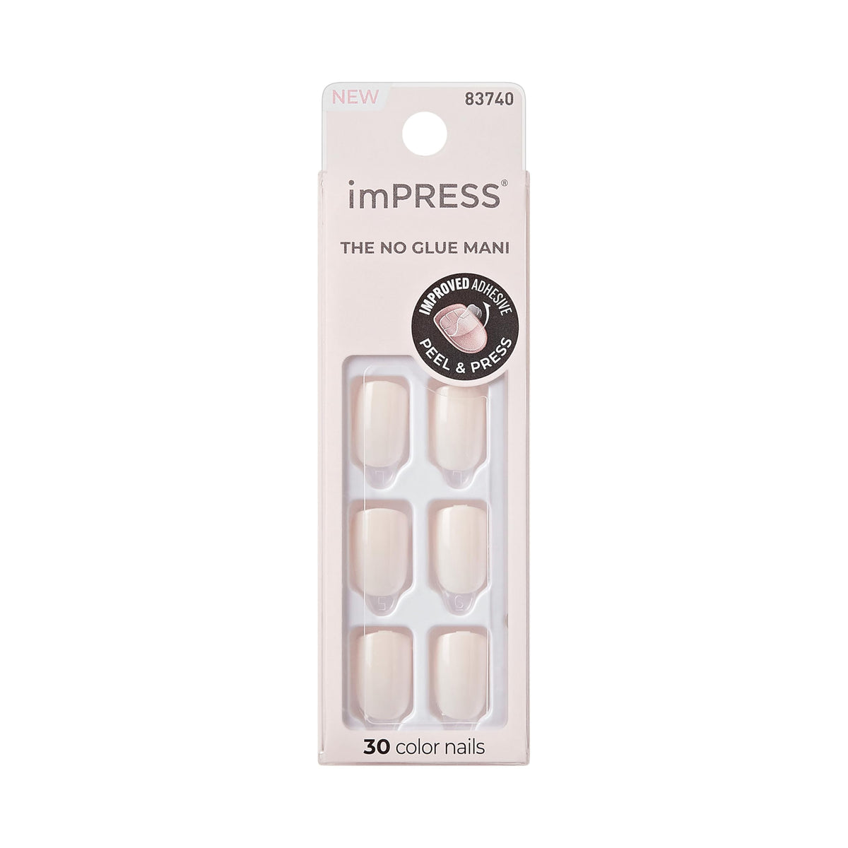 imPRESS Point Pink Press On Nails front view with packaging
