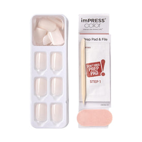 imPRESS Point Pink Press On Nails short squoval shape close-up