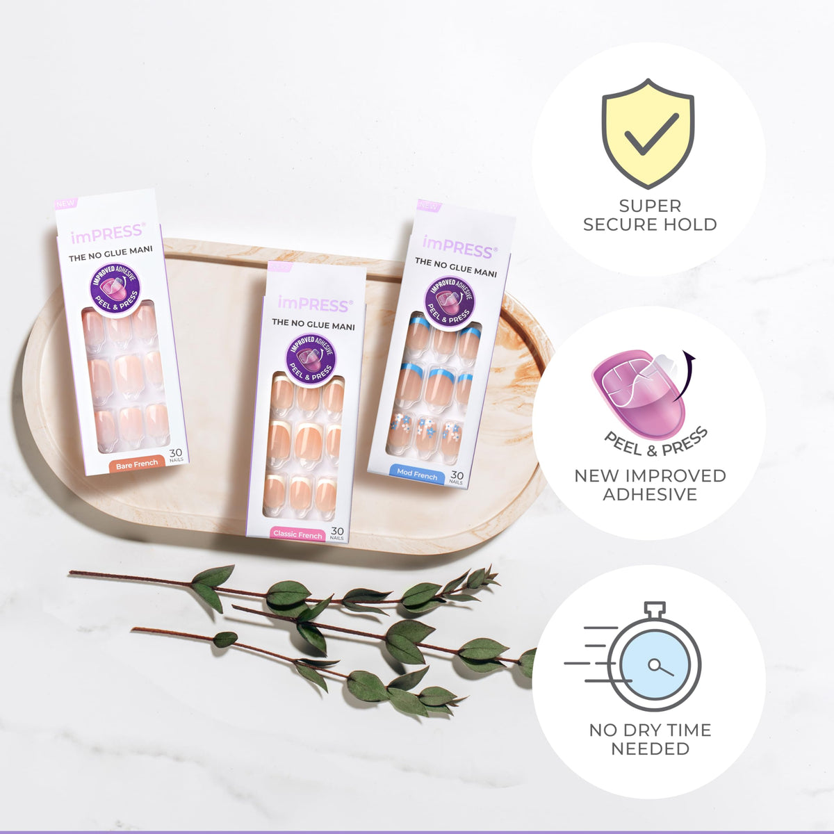 imPRESS Press On Nails French 'Fearless' application instructions
