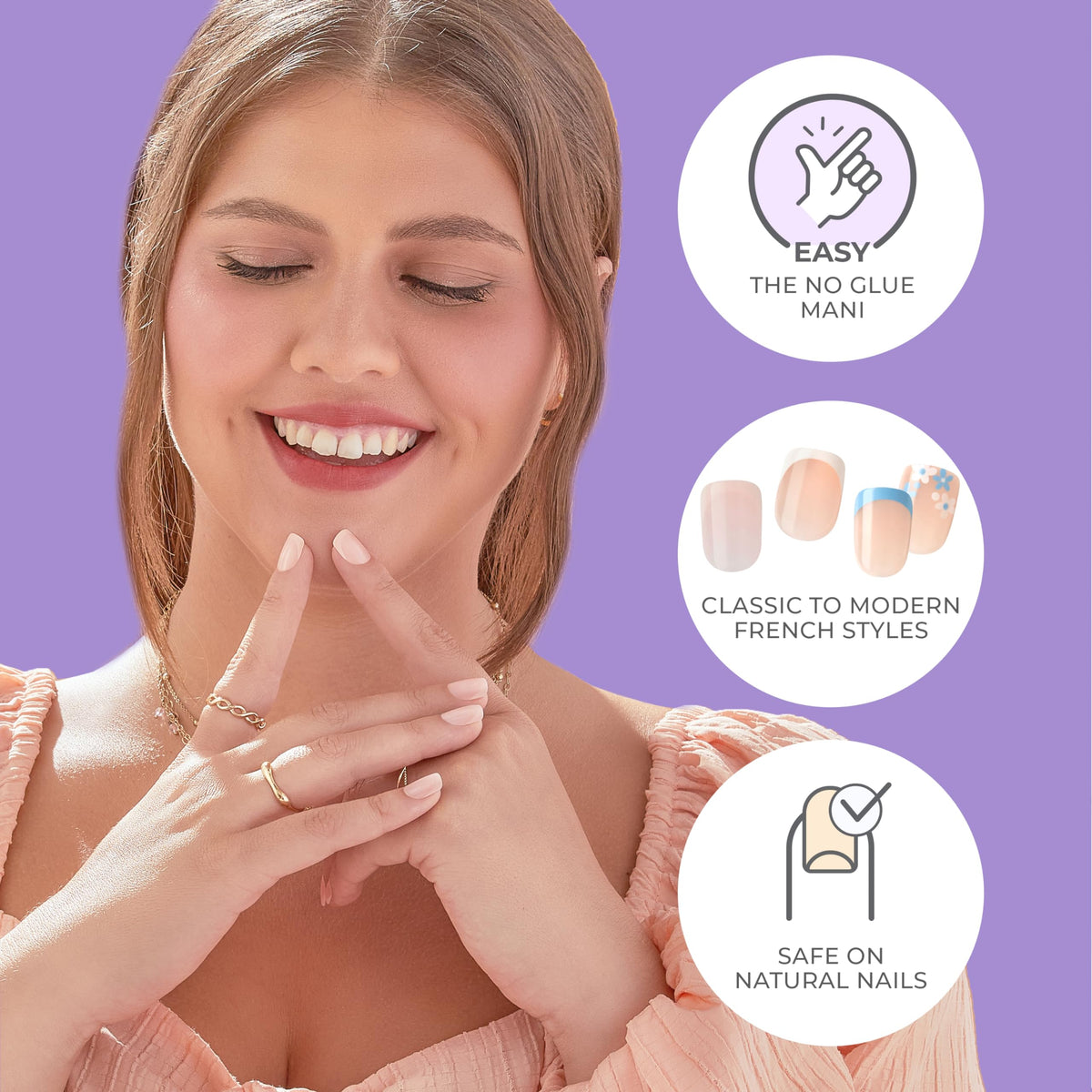 imPRESS Press On Nails French 'Fearless' medium almond shape
