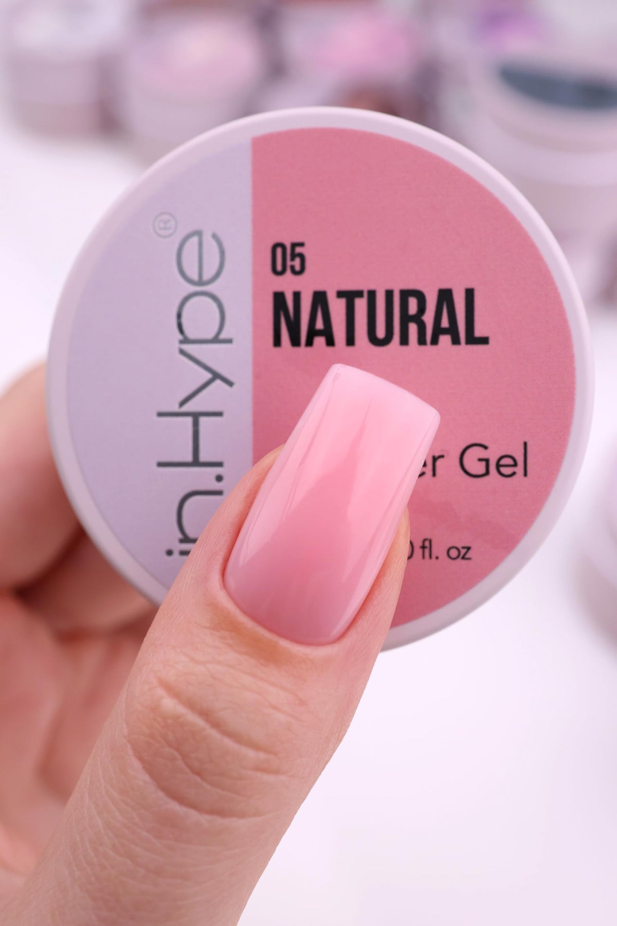 IN.HYPE Hard Builder Gel Natural #5 application on nails