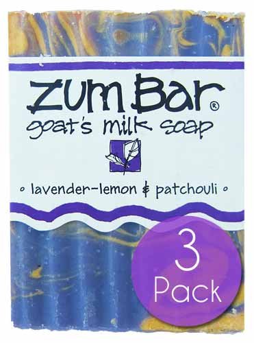 Indigo Wild Goat's Milk Soap Bar Lavender-Lemon & Patchouli 3 pack front view
