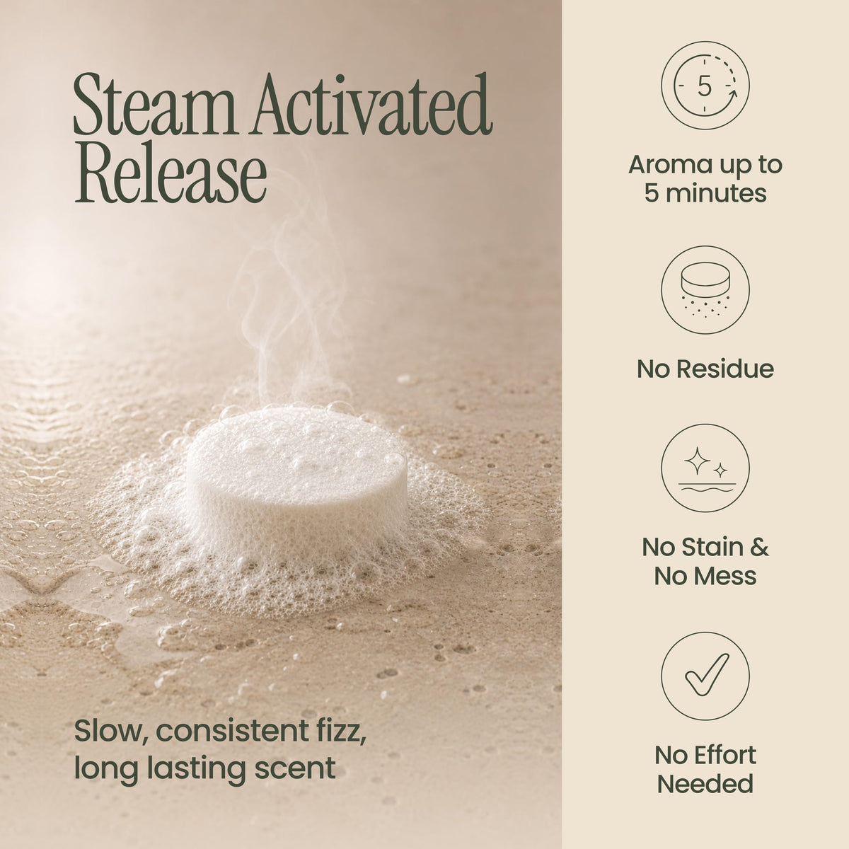 Individual MESMOS shower steamer with rose scent