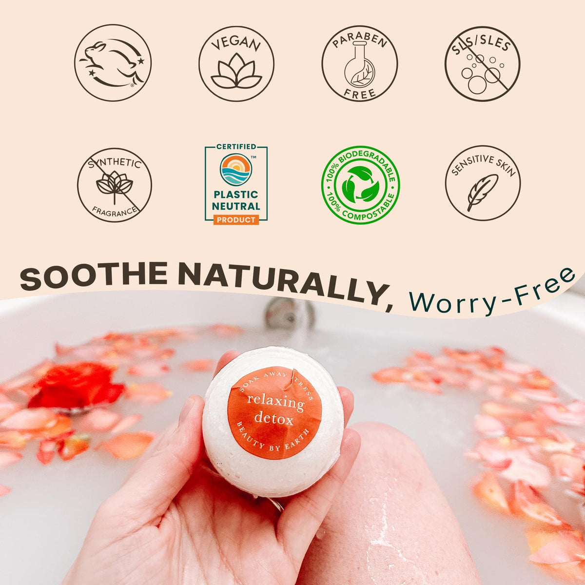 Individual wrapping of Beauty by Earth bath bomb
