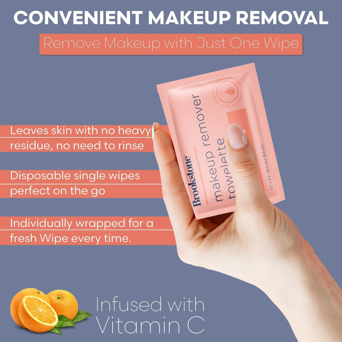 Individually wrapped Pink Sky Makeup Remover Wipes