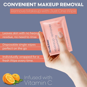 Individually wrapped Pink Sky Makeup Remover Wipes