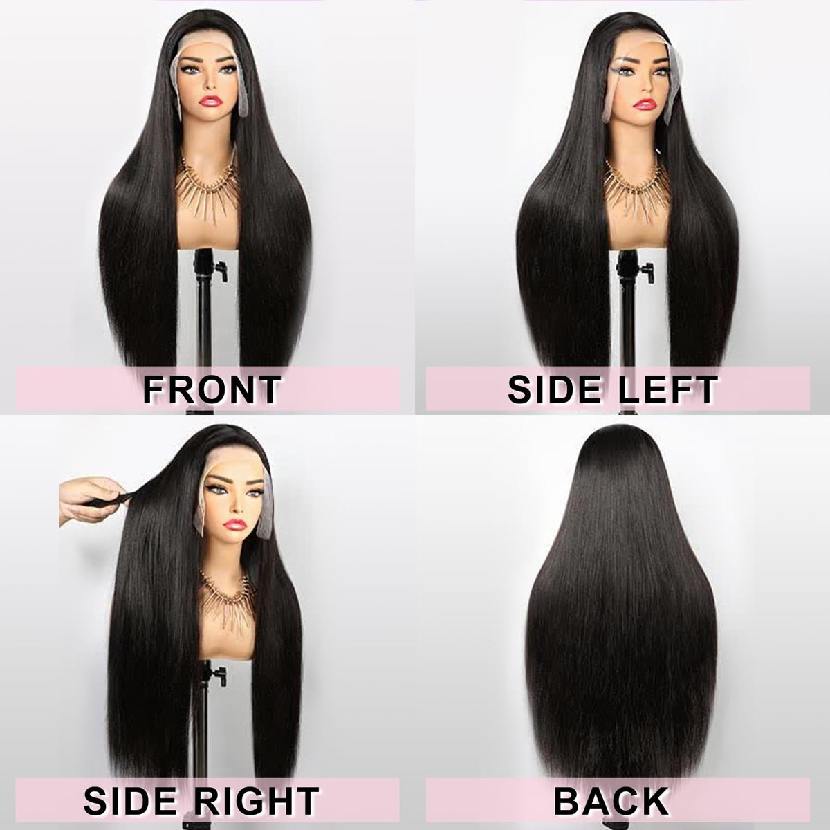 Indono Straight Wig Human Hair back view