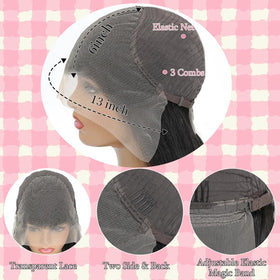 Indono Straight Wig Human Hair cap size and elastic bands