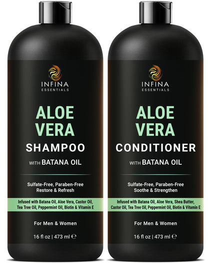 INFINA ESSENTIALS Aloe Vera Shampoo 16 fl oz front view