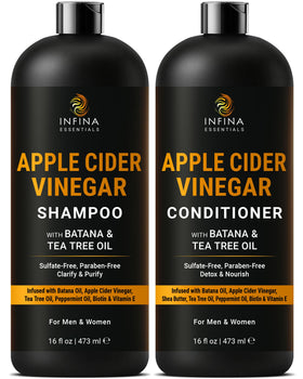 INFINA ESSENTIALS Apple Cider Vinegar Shampoo front view 16 fl oz