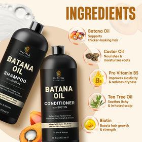 INFINA ESSENTIALS Batana Oil Shampoo and Conditioner Set packaging