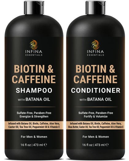 INFINA ESSENTIALS Biotin Caffeine Shampoo front view 16 fl oz