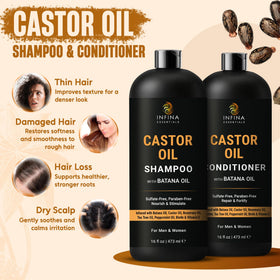 INFINA ESSENTIALS Castor Oil Batana Conditioner 16 fl oz front view