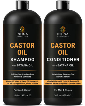 INFINA ESSENTIALS Castor Oil Batana Shampoo 16 fl oz front view