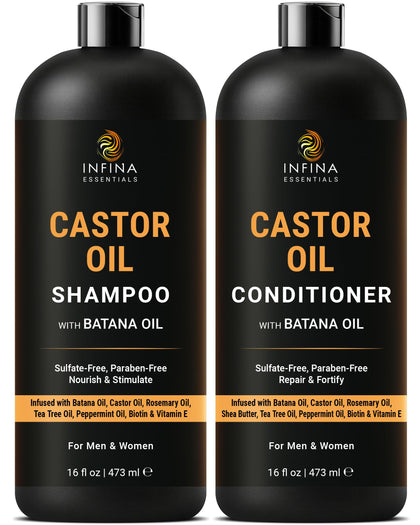 INFINA ESSENTIALS Castor Oil Batana Shampoo 16 fl oz front view