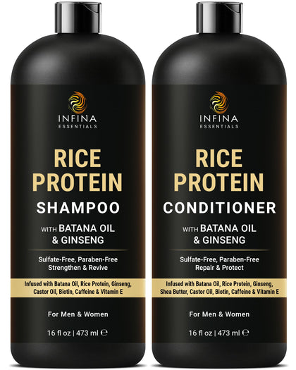 INFINA ESSENTIALS Rice Water Shampoo and Conditioner Set front view