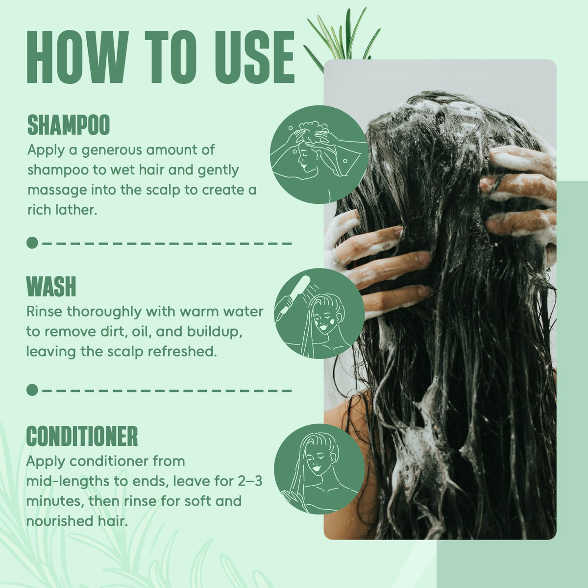 INFINA ESSENTIALS Rosemary Shampoo and Conditioner Set with ingredients