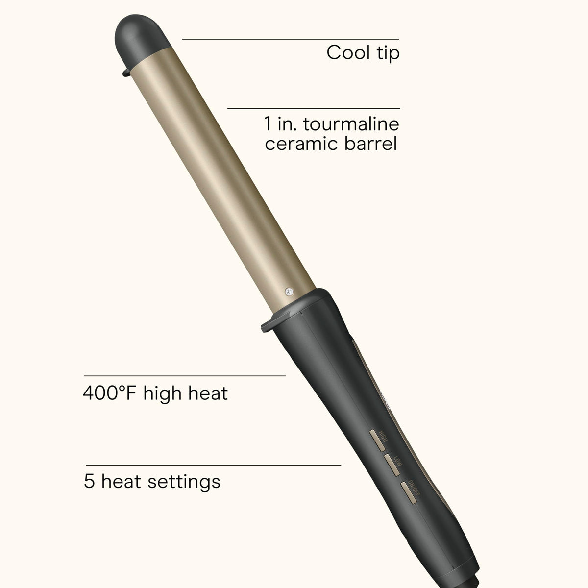 INFINITIPRO BY CONAIR Curling Wand with temperature settings displayed
