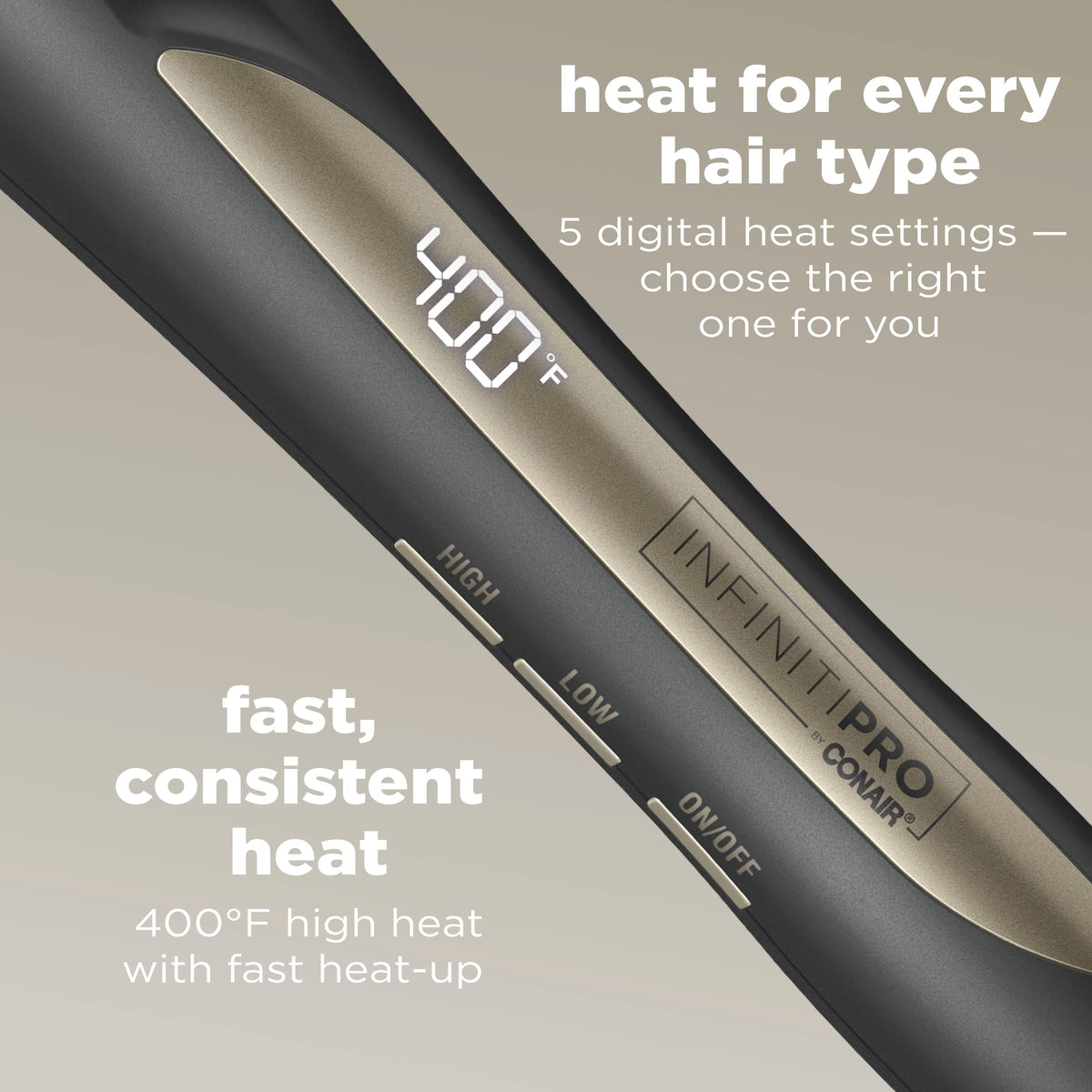 INFINITIPRO BY CONAIR Tapered Curling Wand with digital display