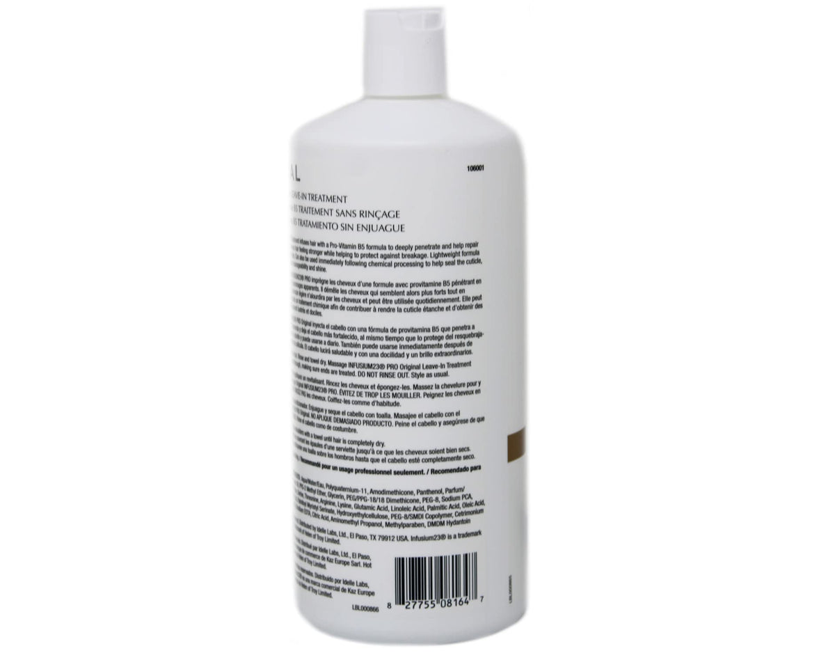 Infusium Leave-In Hair 33.8 oz with application on hair