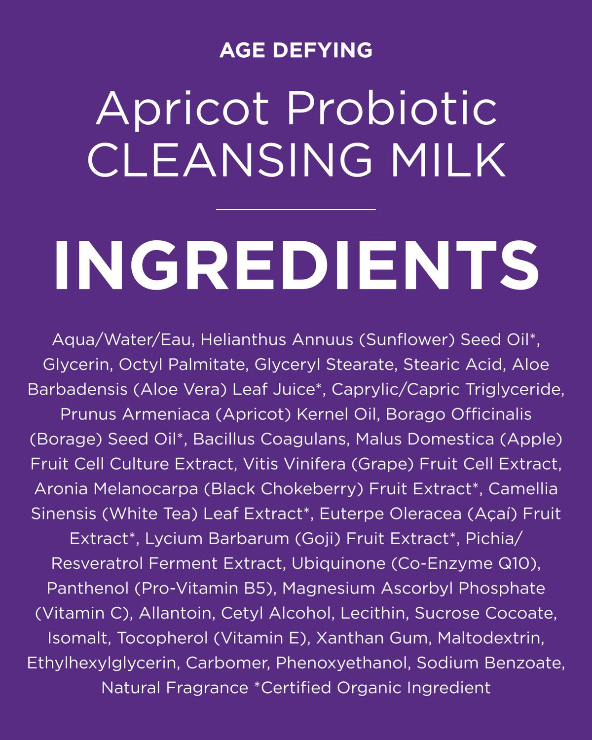 Ingredients from nature used in Andalou Naturals Cleansing Milk