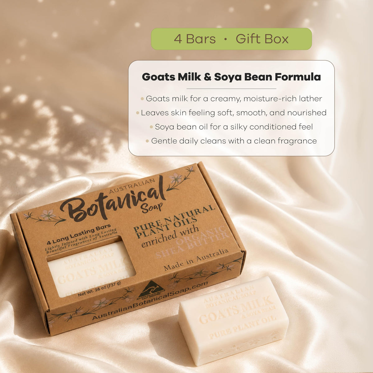 Ingredients list for Australian Botanical Goat Milk Soap