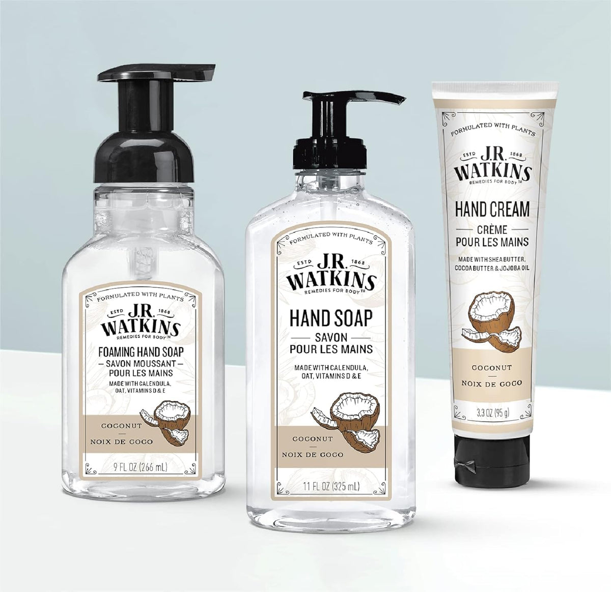 Ingredients list for J.R. Watkins Coconut Hand Soap