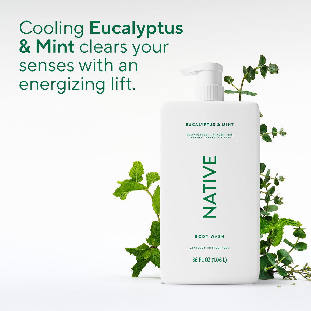 Ingredients list for Native Body Wash Eucalyptus & Mint