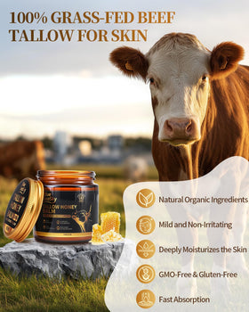 Ingredients list of Blue Sea Sky Organic Whipped Beef Tallow Moisturiser