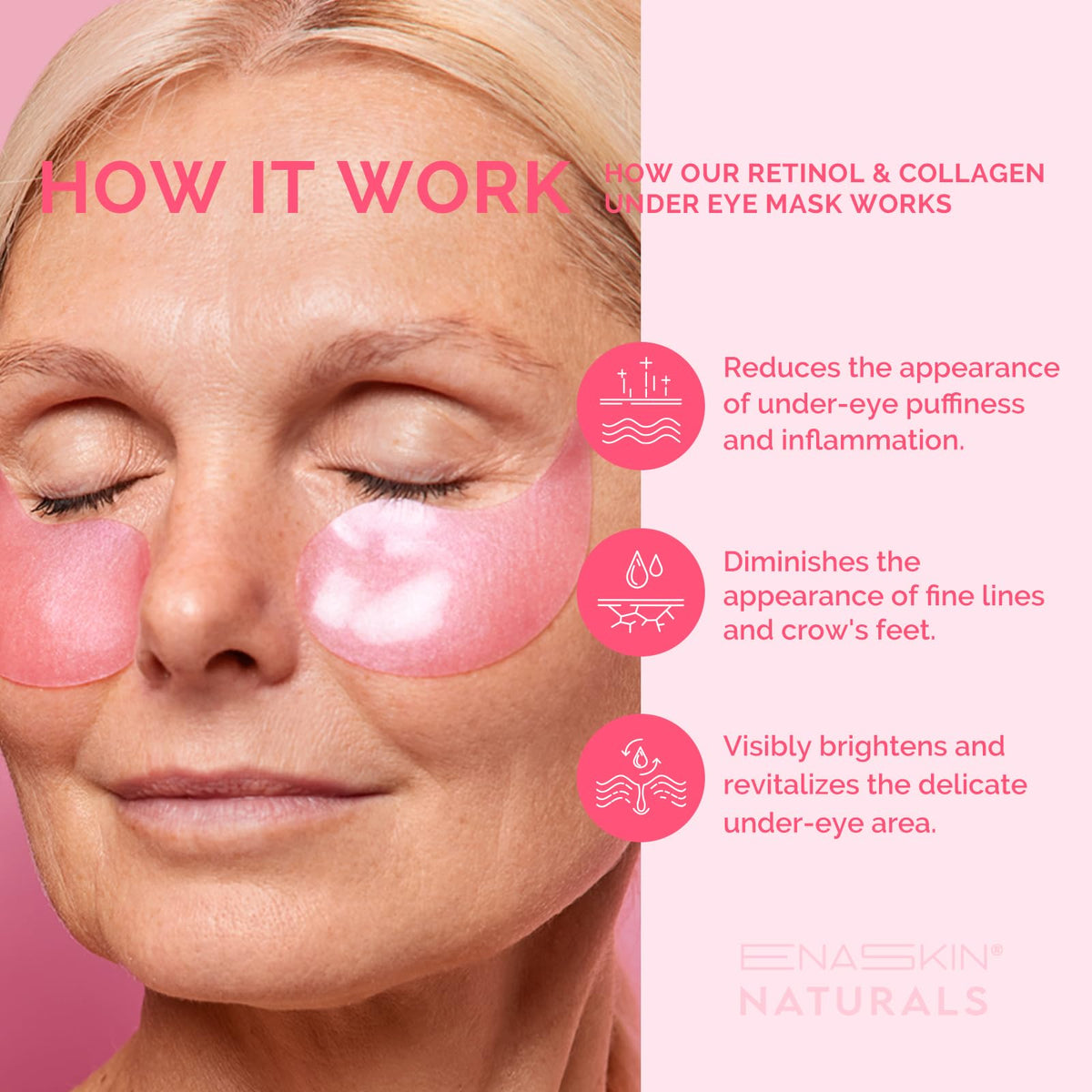 Ingredients list of Enaskin Naturals Caffeine Under Eye Patches