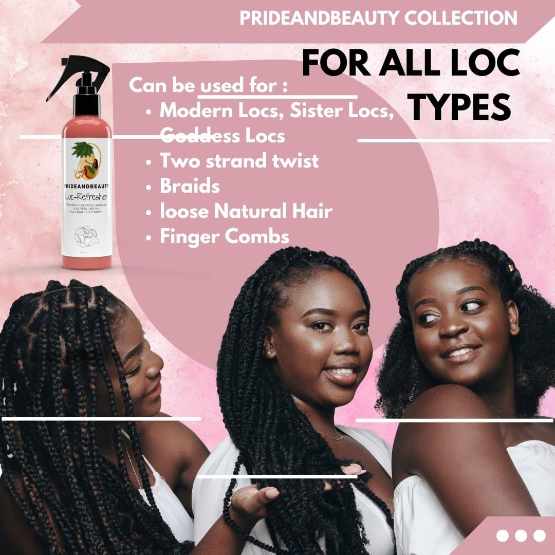 Ingredients list of PRIDE AND BEAUTY HAIR + SKIN RESTORATION Rose Water & Peppermint Loc Spray