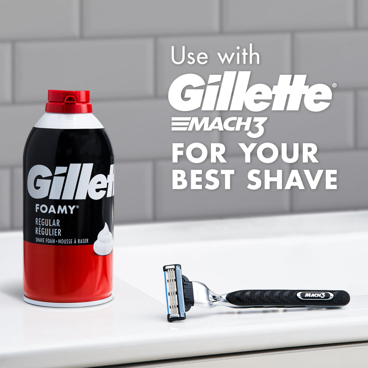 Ingredients list on Gillette Foamy Regular Shaving Cream can