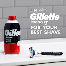 Ingredients list on Gillette Foamy Regular Shaving Cream can