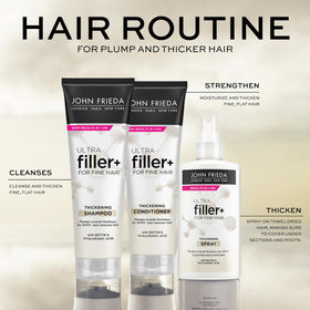 Ingredients list on John Frieda ULTRAfiller+ Thickening Spray packaging